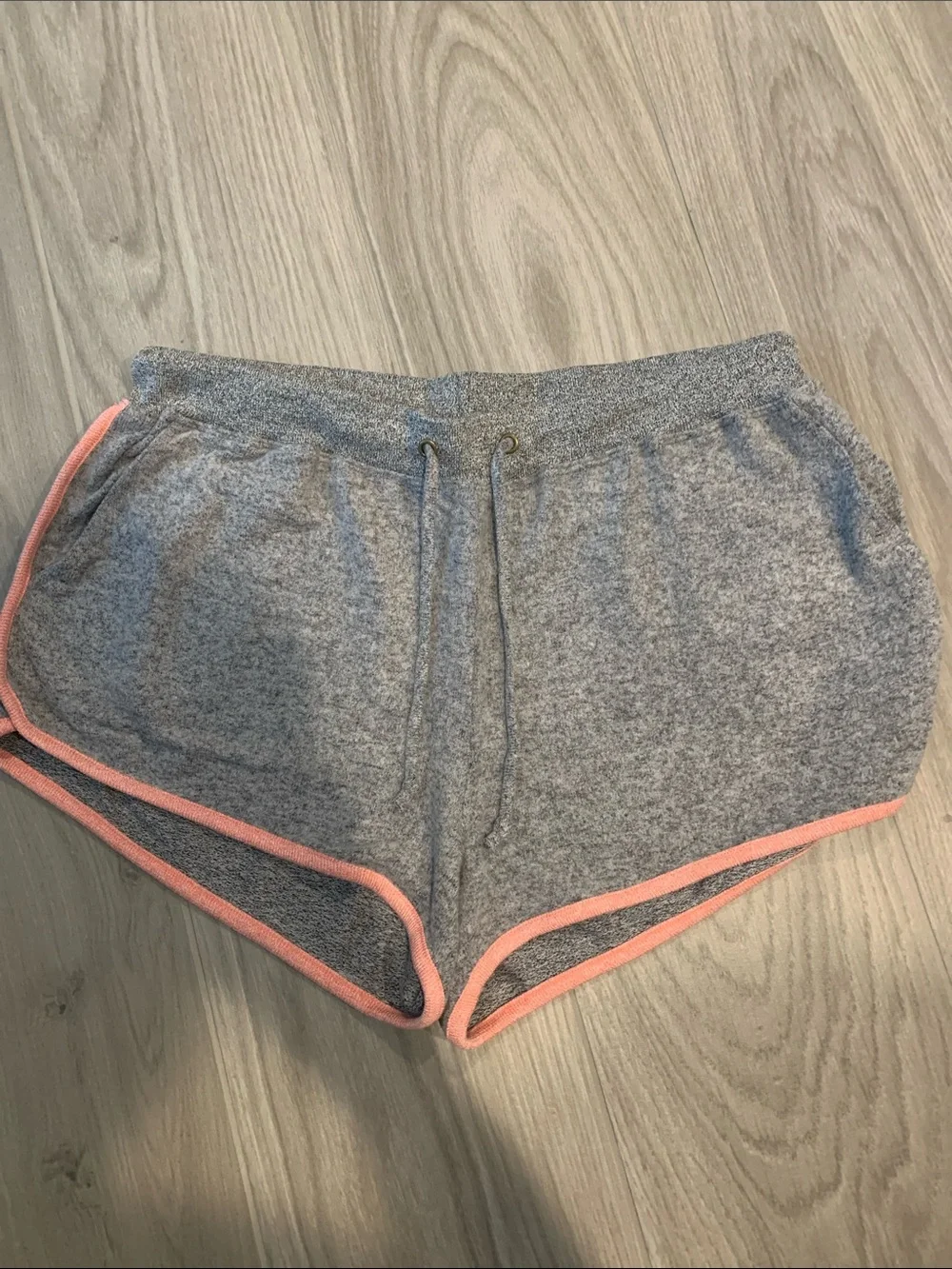 free press Gray Athletic Shorts with Pink Trim